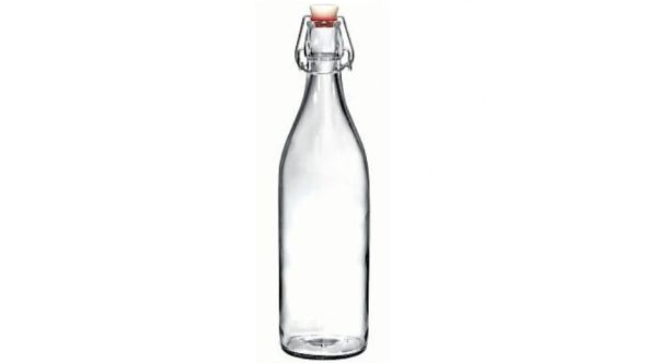 1 Litre round flip top water bottle