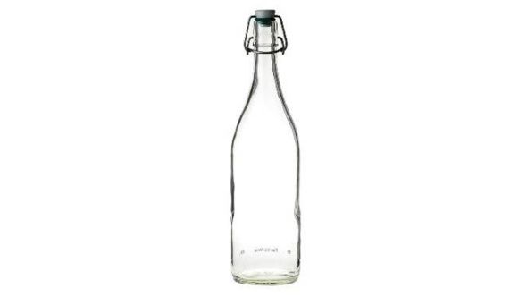 0.5 Litre flip top water bottle with a ceramic top green washer