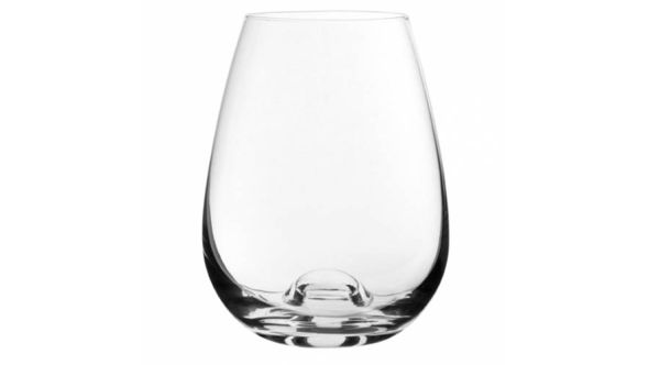 Crystal stemless white wine glass
